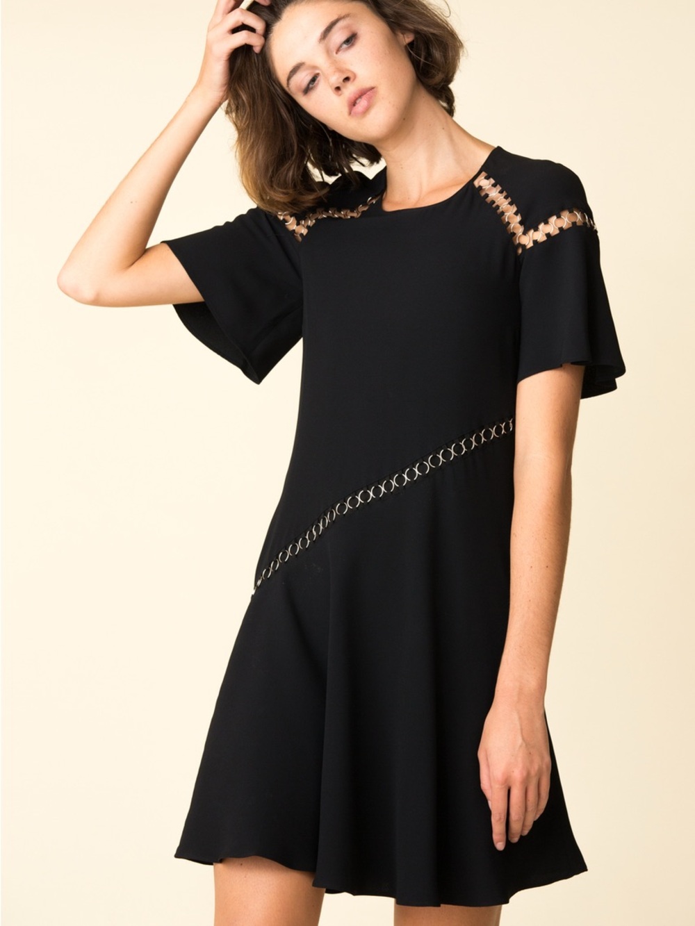 A.L.C Black Mitchell O Ring Mini Dress
